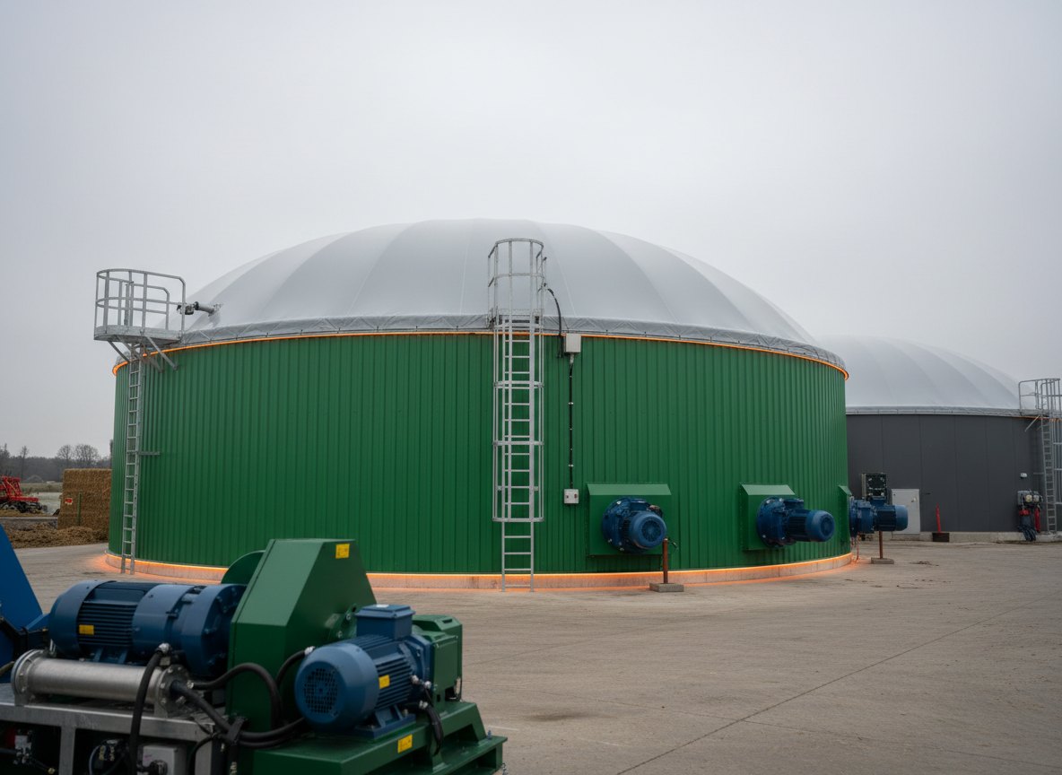 Gläserne KI-Biogasanlage — Fermenter.