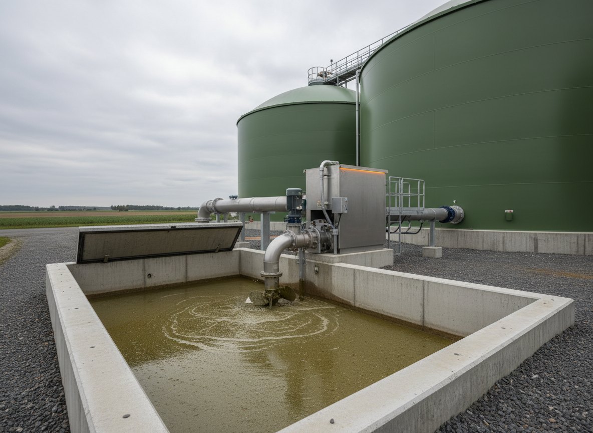 Vorgrube einer Biogasanlage