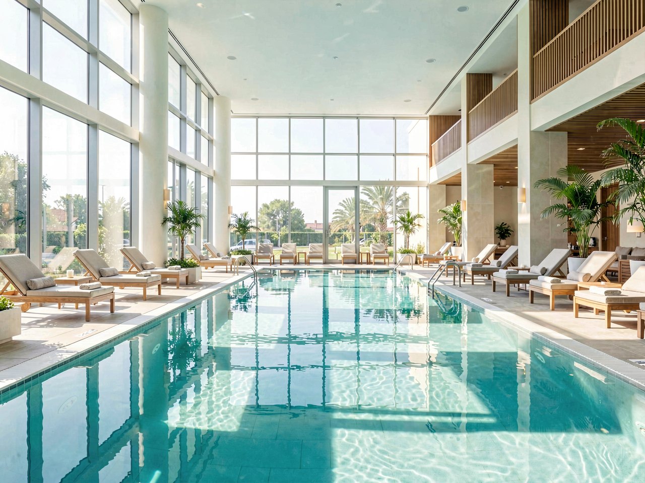 Hallenbad, Pooltechnik und Spa eines Hotels
